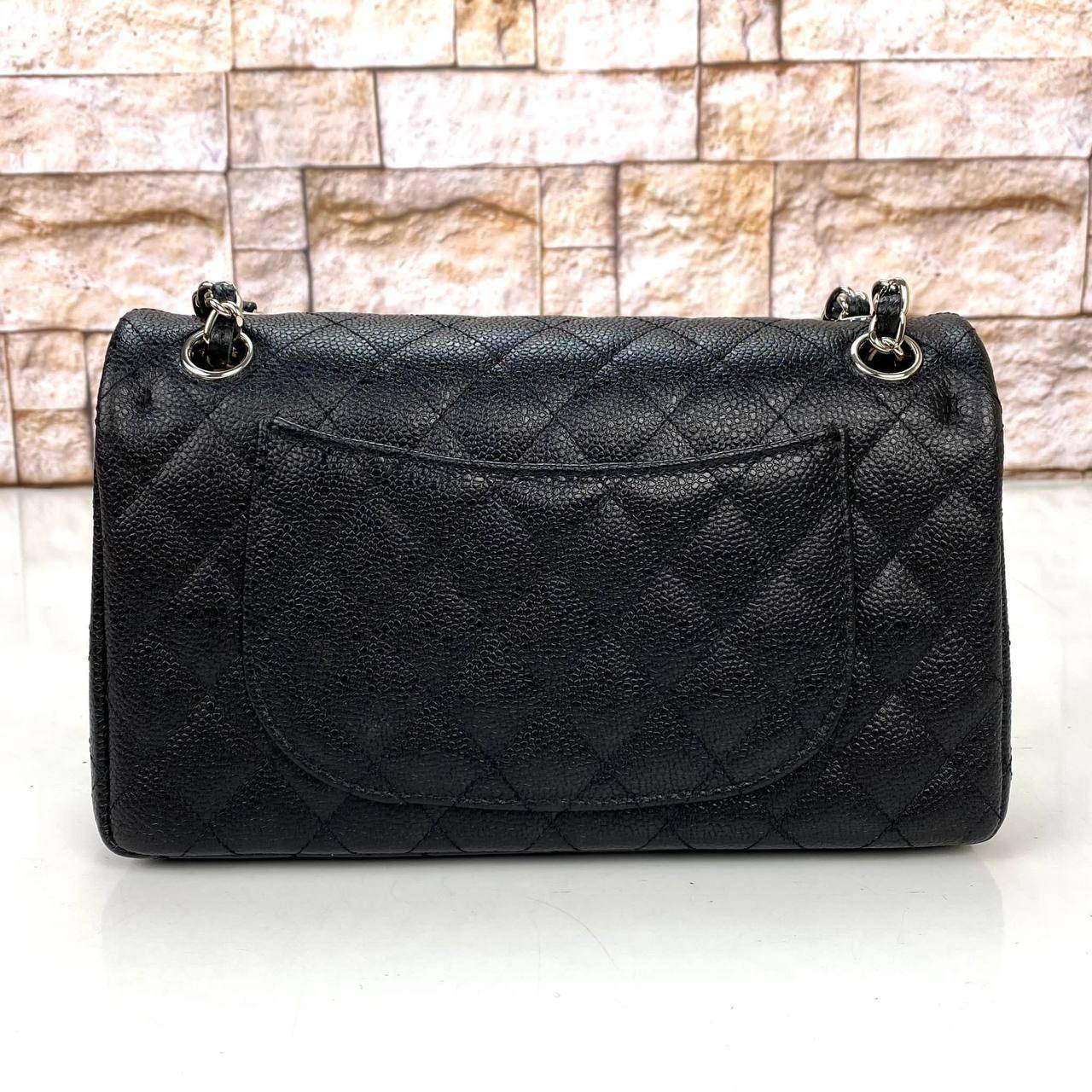 Chanel Classic 2.55 Bag Black/Silver Caviar Leather