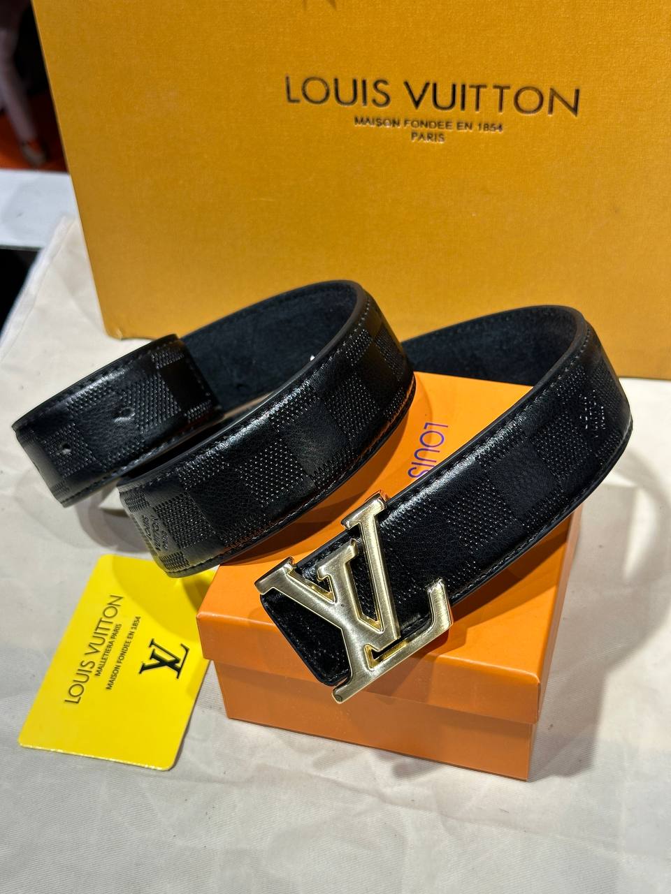 Lv Belt Black Damier