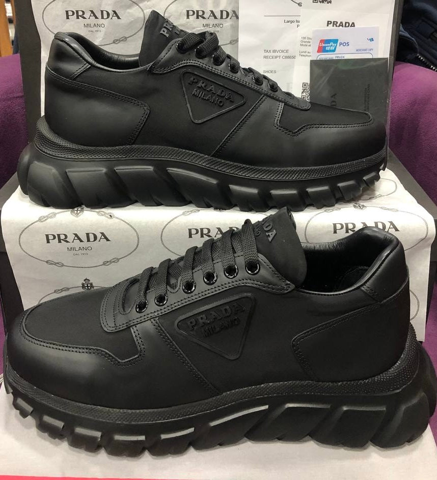 Prada Leather Black Sneakers