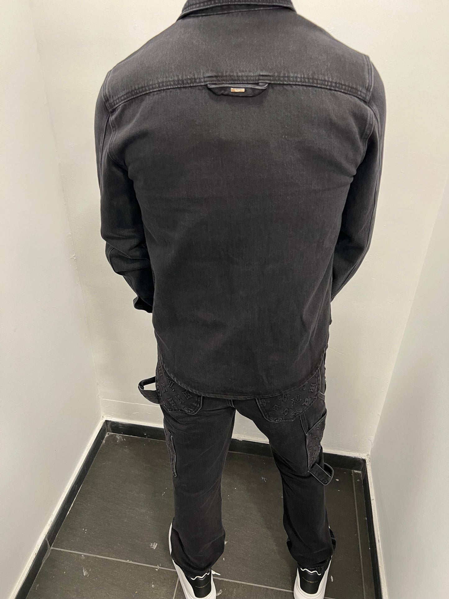 Lv Denim Carpenter Black Jacket