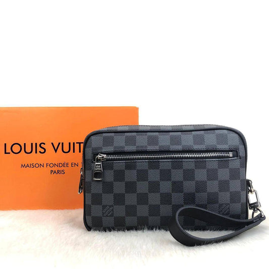 Lv Kasai Clutch Graphite Damier