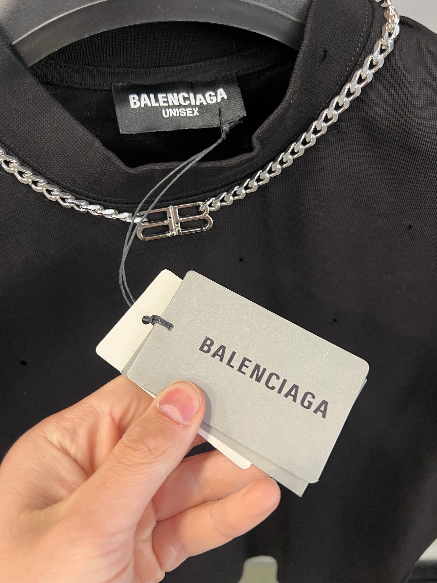 Balenciaga Necklace Black T-shirt