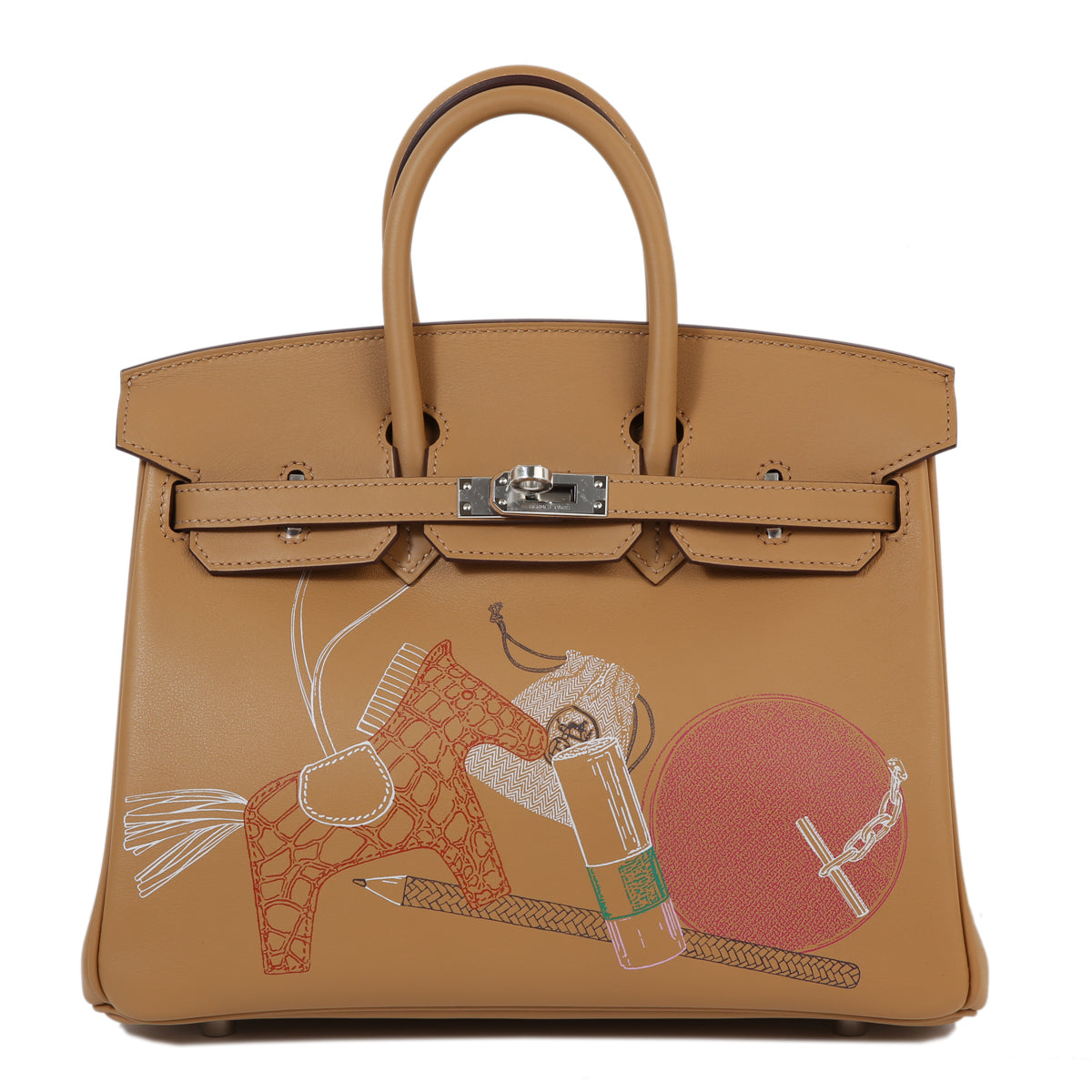 Hermes Limited Edition Birkin 25  Biscuit Swift Leather