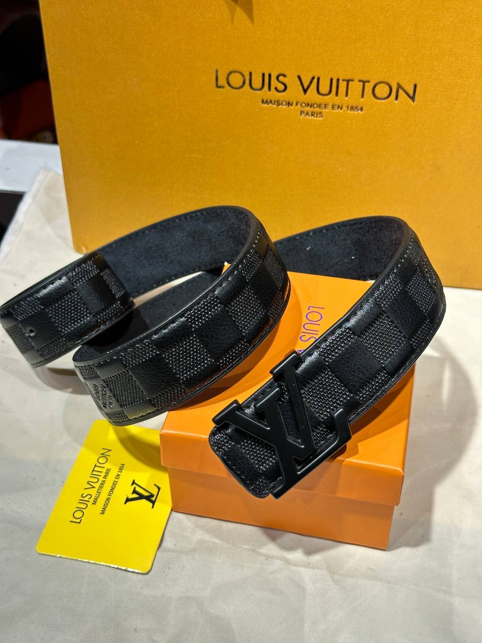 Lv Belt Black Damier