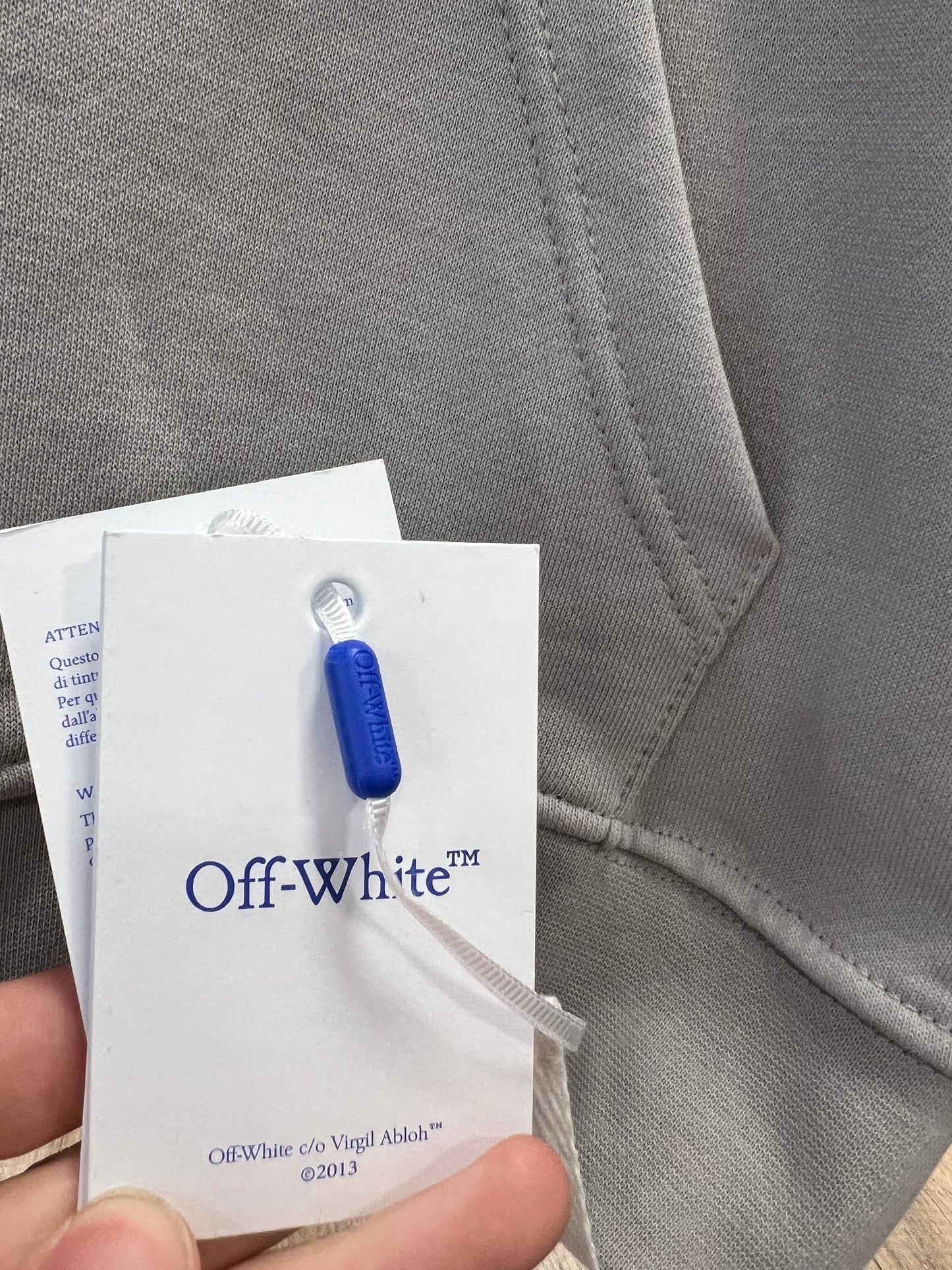 Off White Logo Grey Hoodie