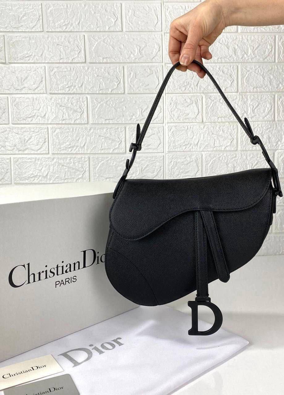 Dior Saddle Bag Total Black Epsom Leather