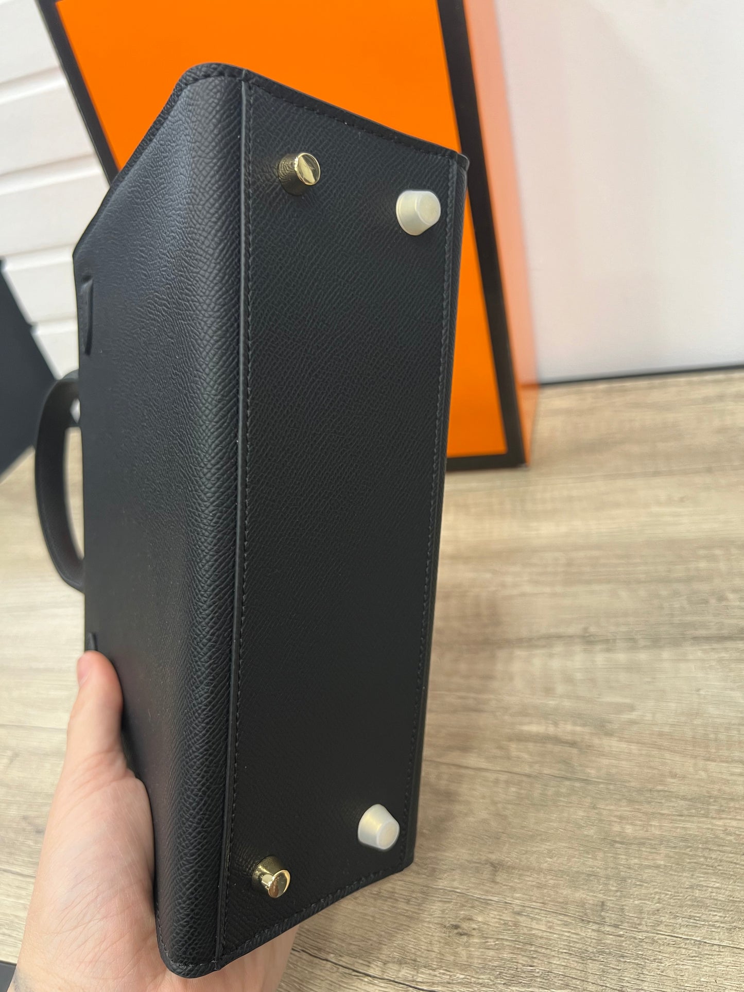 Hermes Kelly 25 Black Epsom Leather