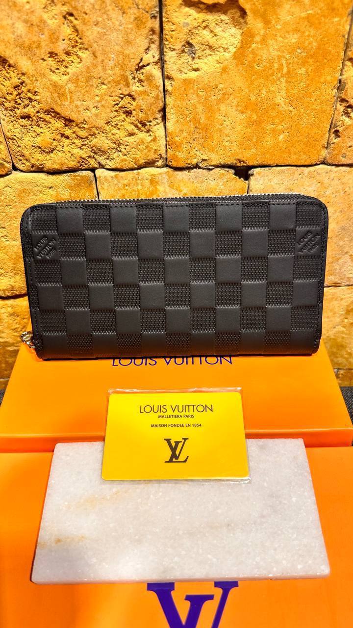 Lv Zippy Wallet Black Damier