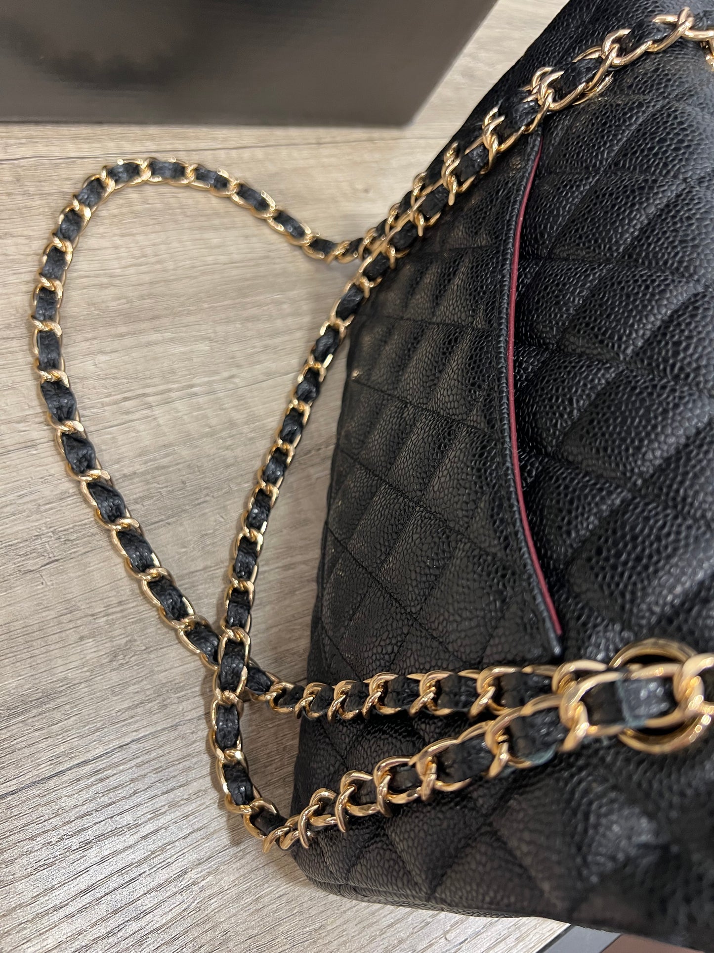 Chanel Classic 2.55 Bag Black/Gold Caviar Leather