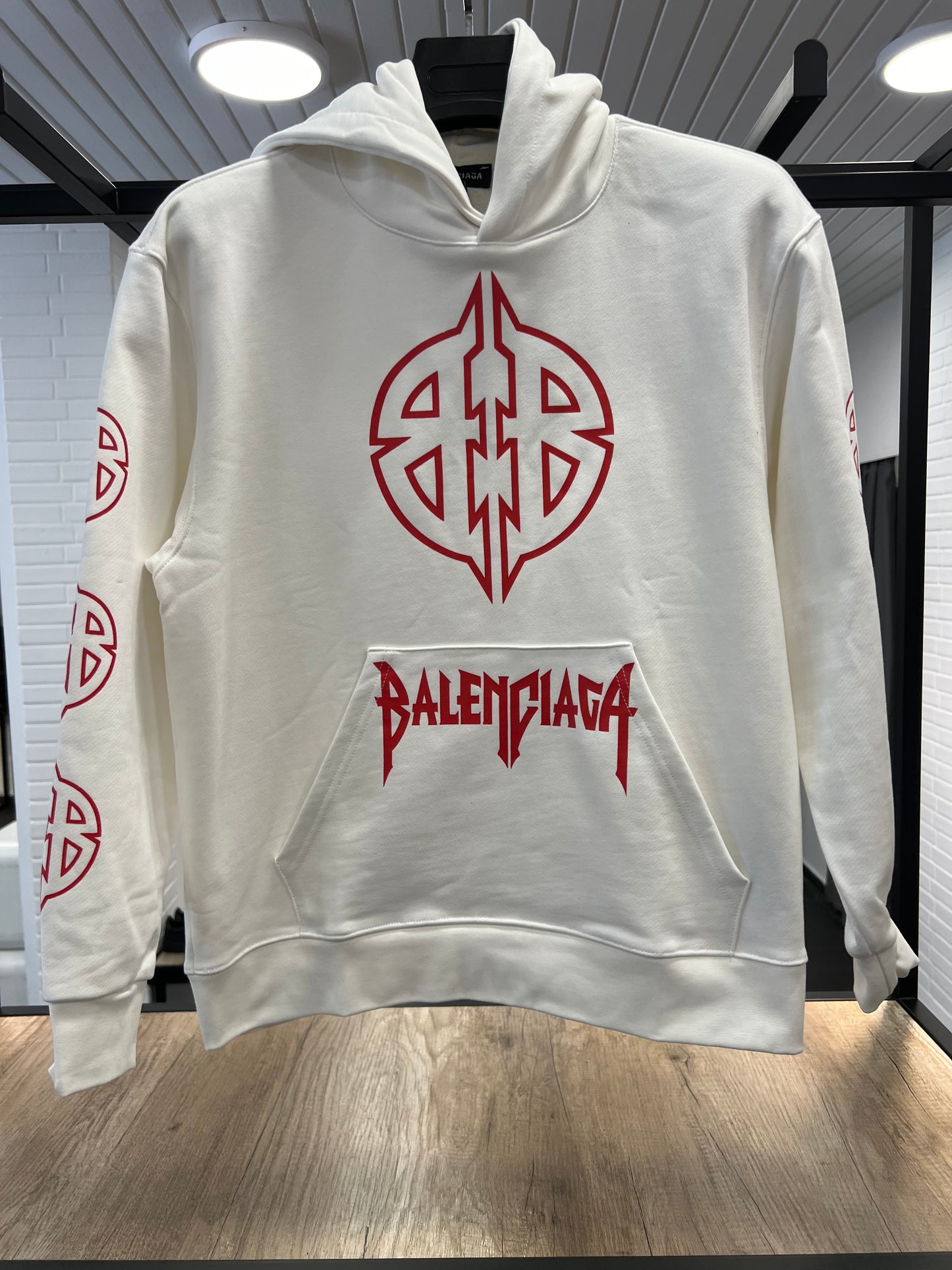 Balenciaga White/Red Hoodie