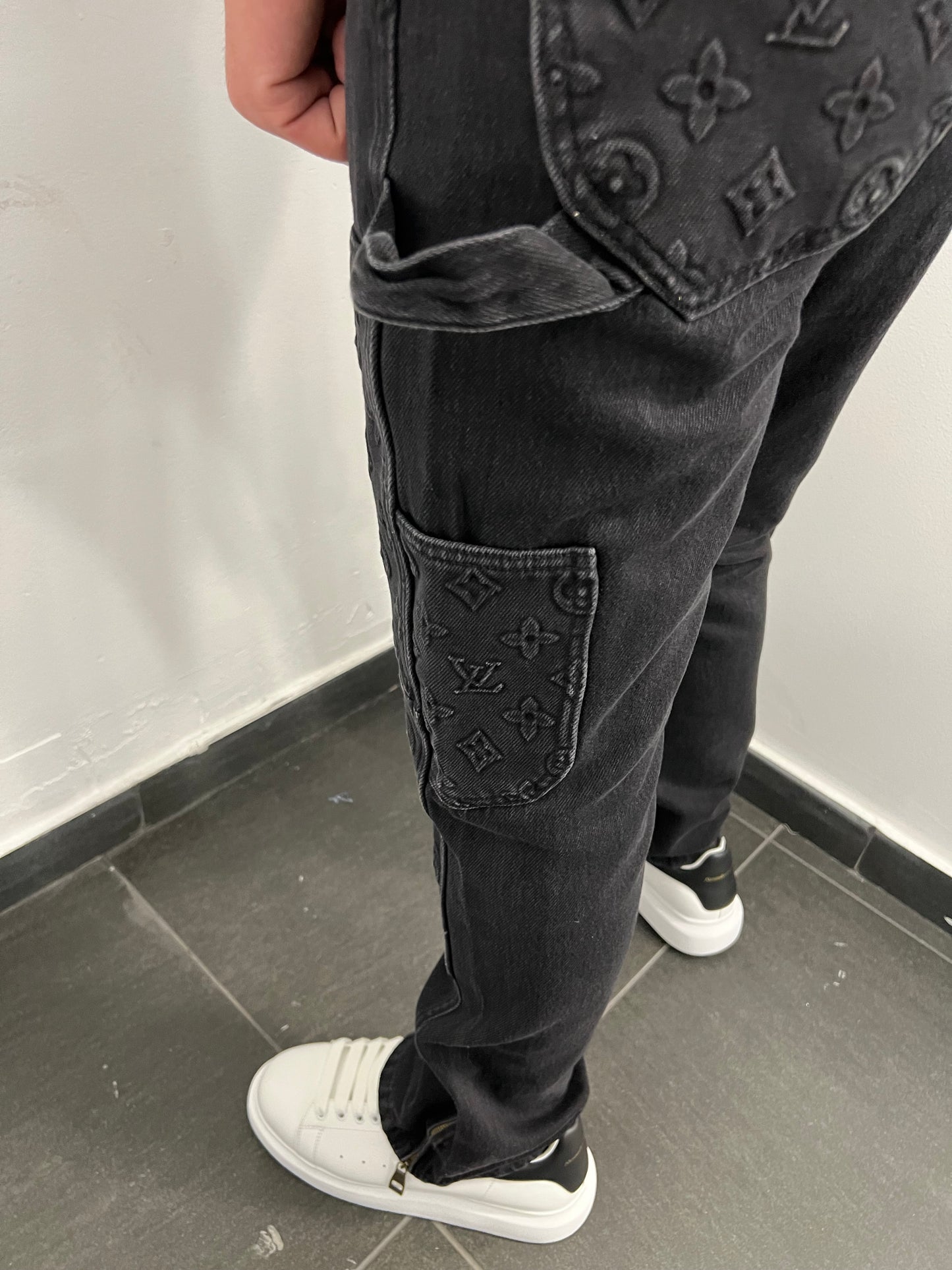 Lv Denim Carpenter Black Jacket