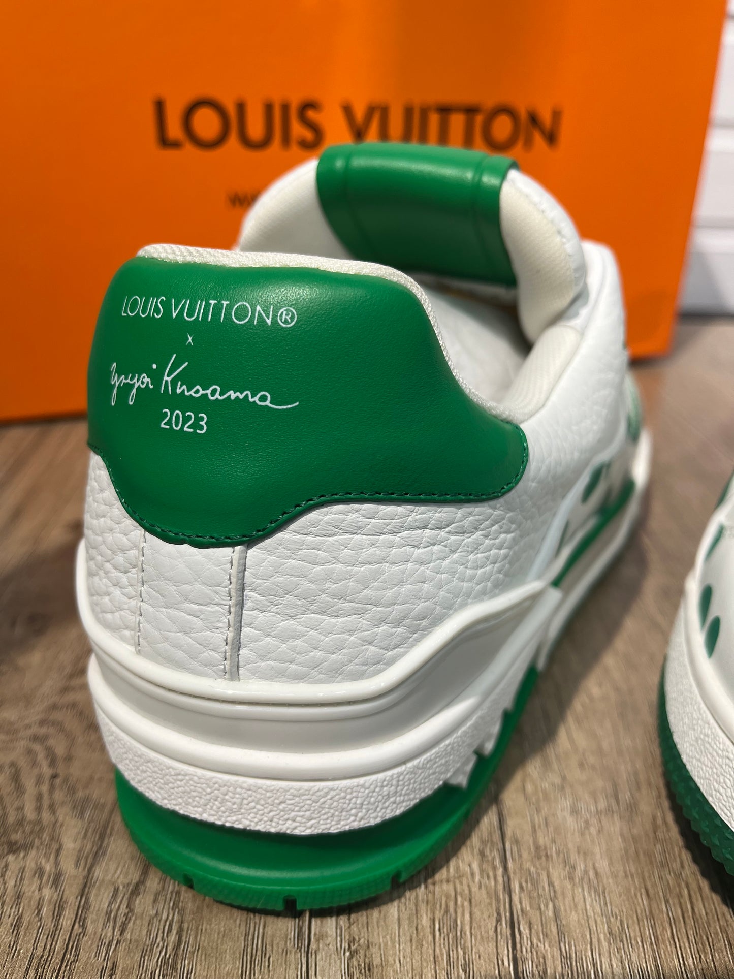 Lv Trainer Sneakers Green Yayoi Kusama