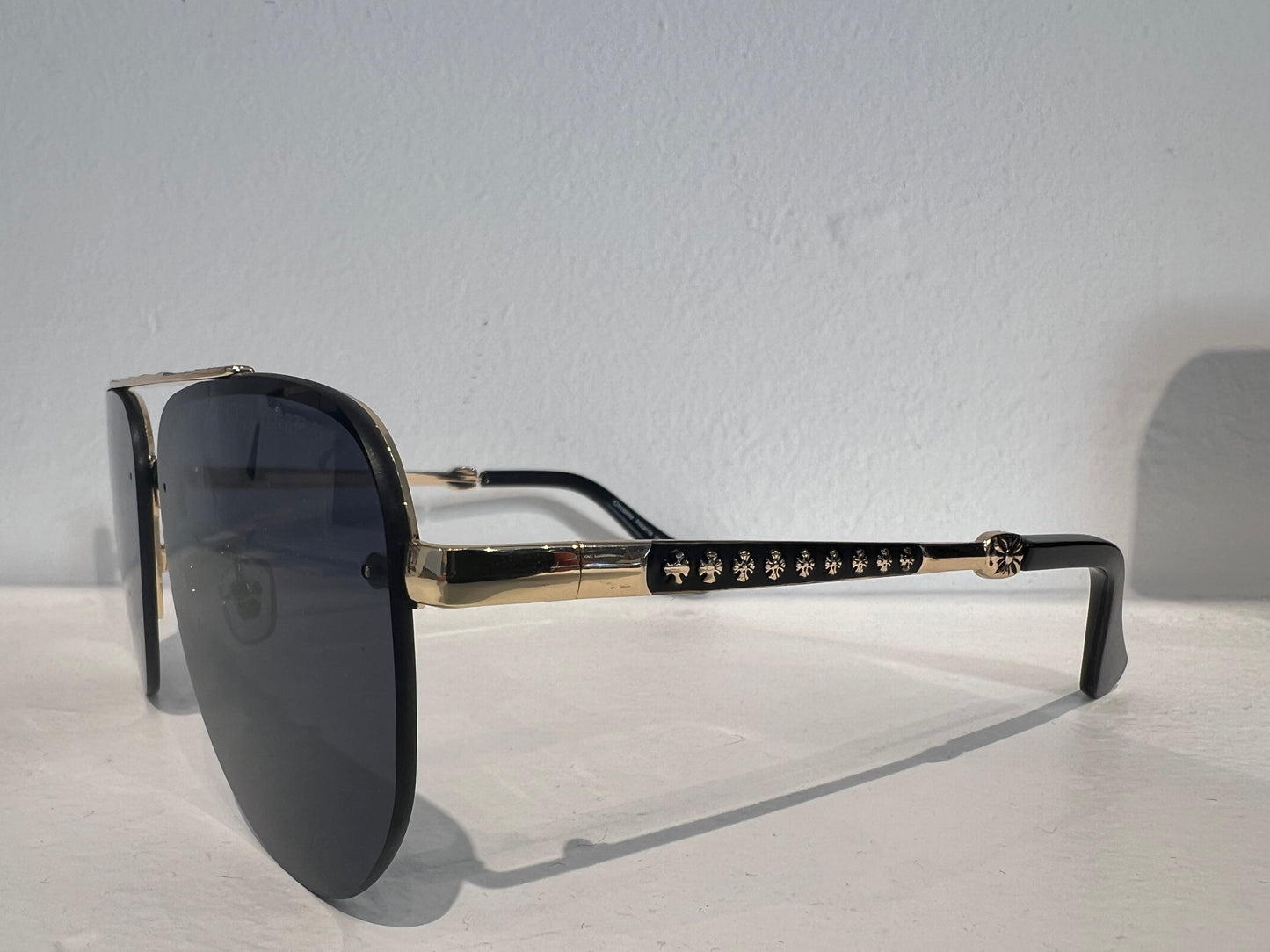 Chrome Hearts Black/Gold Sunglasses