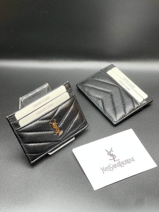 Ysl Card Holder Black/Gold