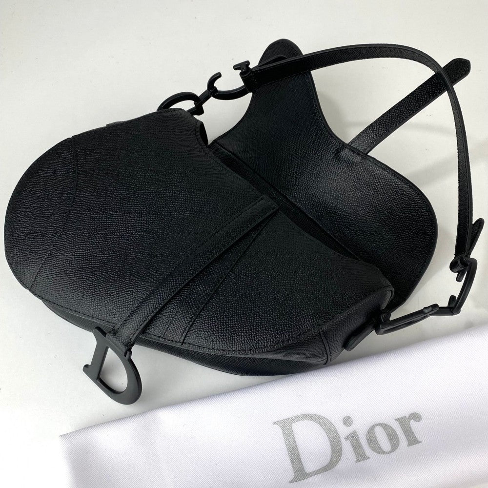 Dior Saddle Bag Total Black Epsom Leather