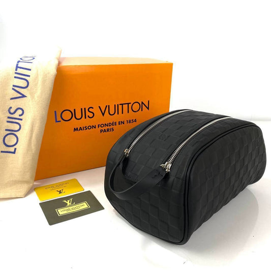 Lv Toiletry Pouch Black Damier Double Zip