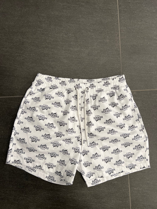 Hermes White Swim Shorts