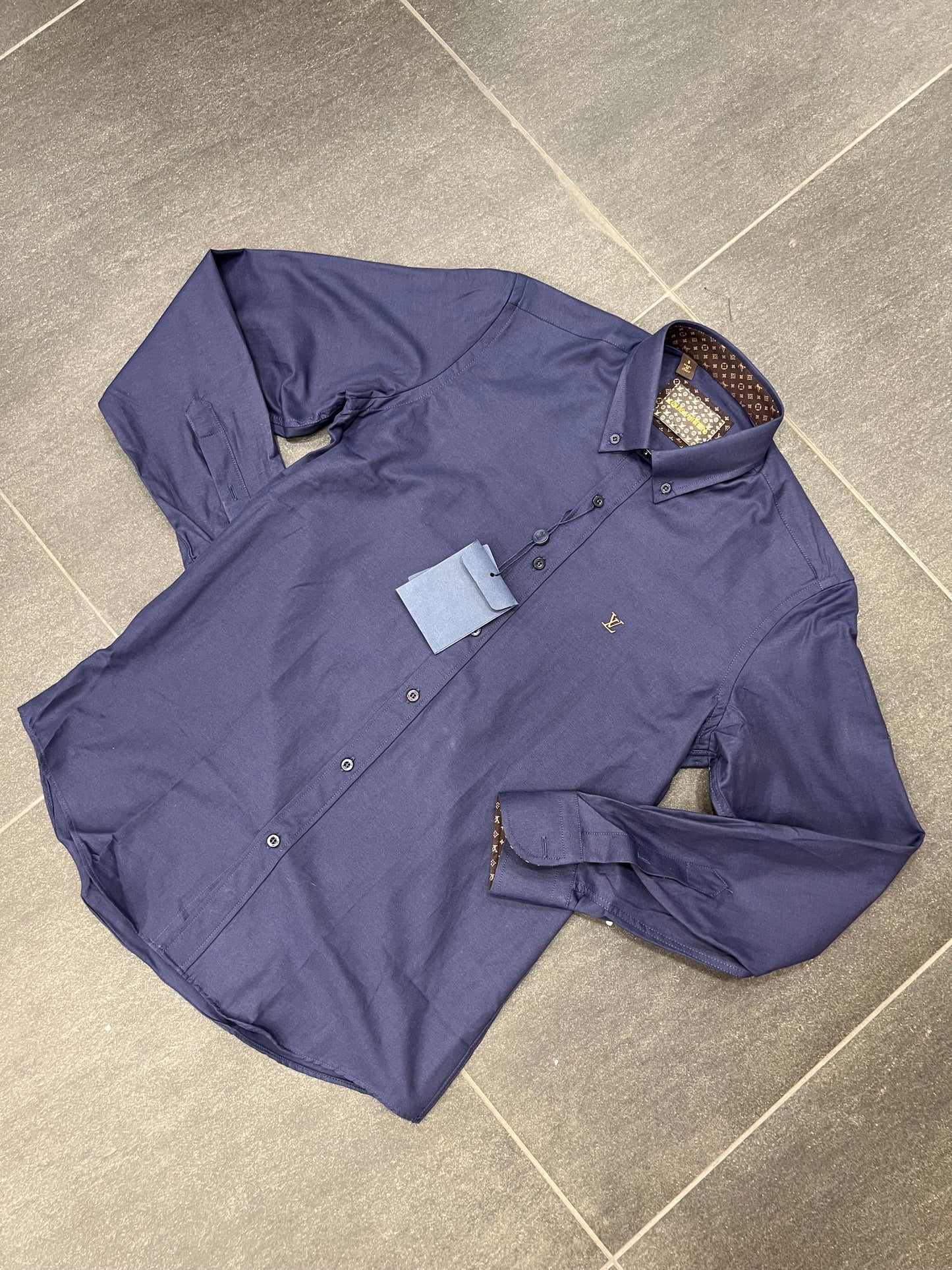 Lv Monogram Blue Shirt