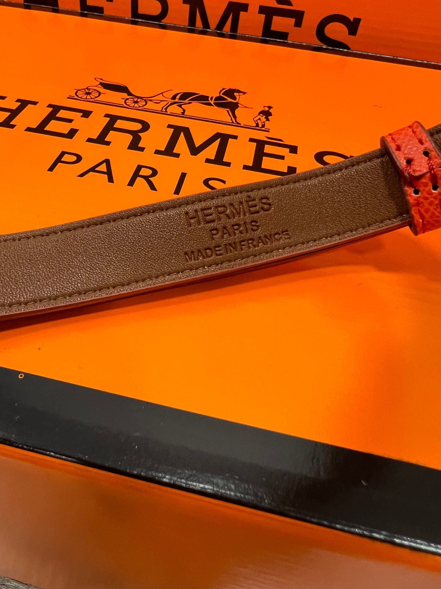 Hermes Belt Kelly Orange Leather