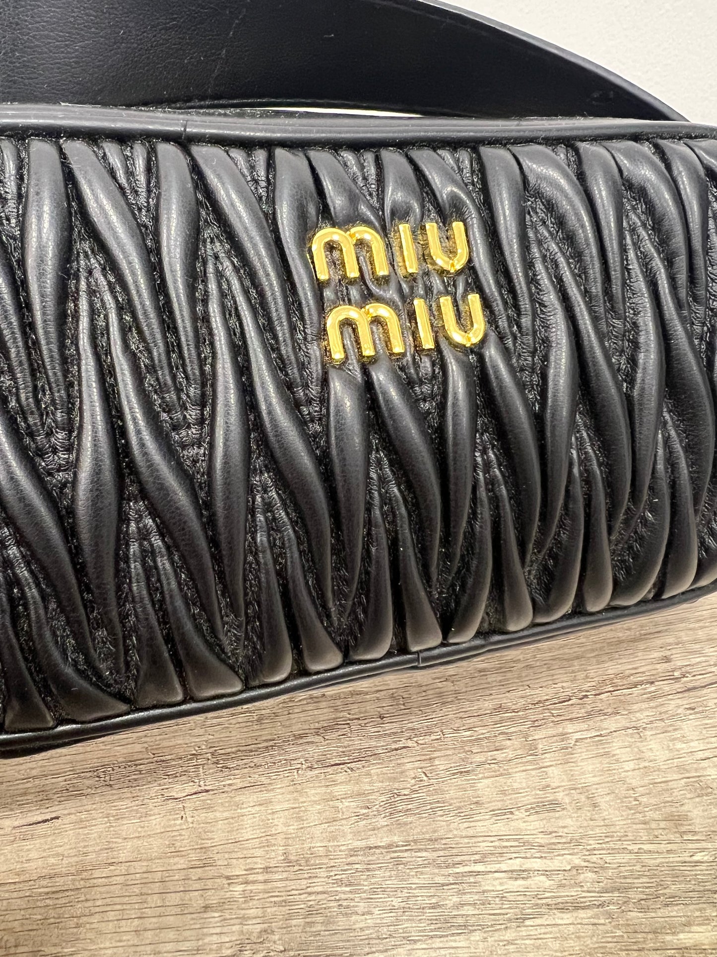 Miu Miu Matelasse  Black/Gold Nappa Leather