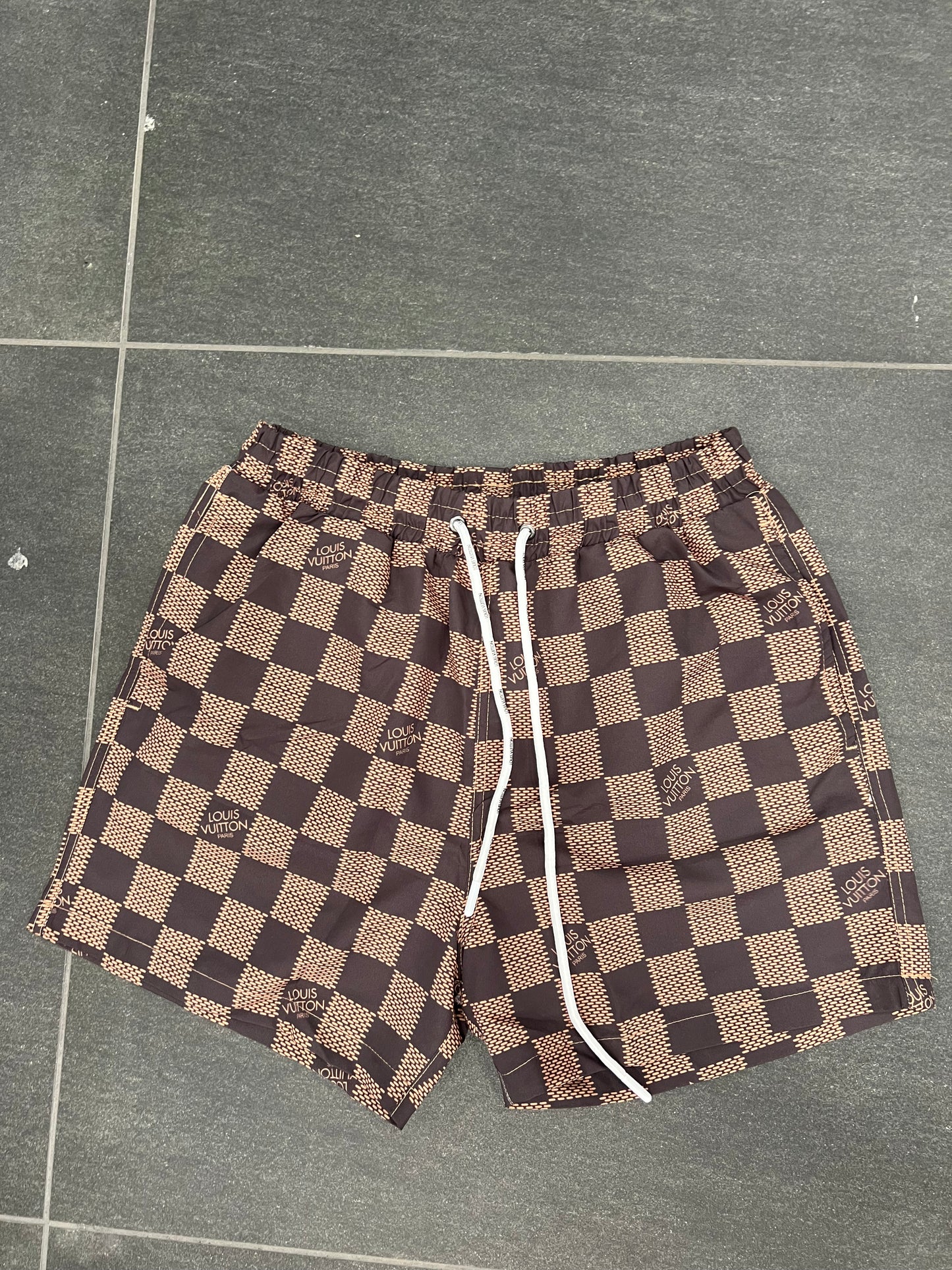 Lv Damier Swim Shorts