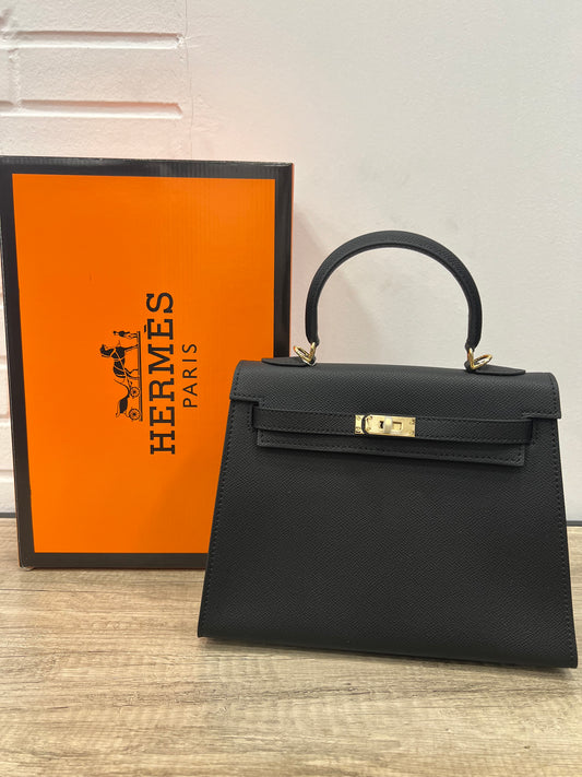 Hermes Kelly 25 Black Epsom Leather