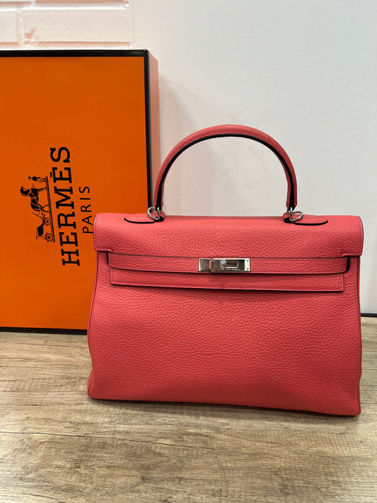 Hermes Kelly Fuchsia Clemence Leather