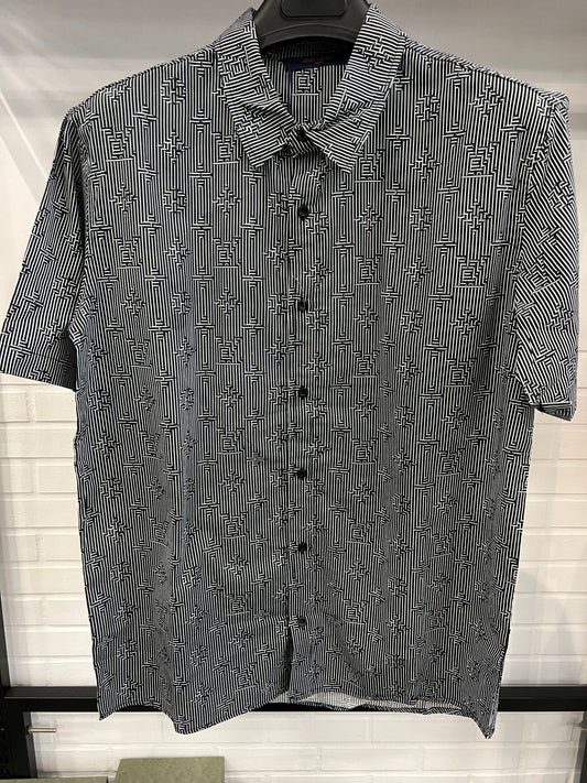 Lv Shirt Black Monogram