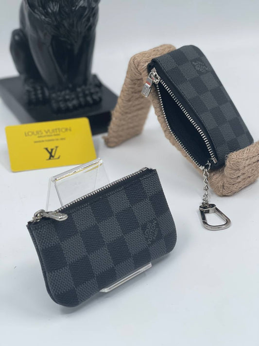 Lv Key Pouch Grey Damier