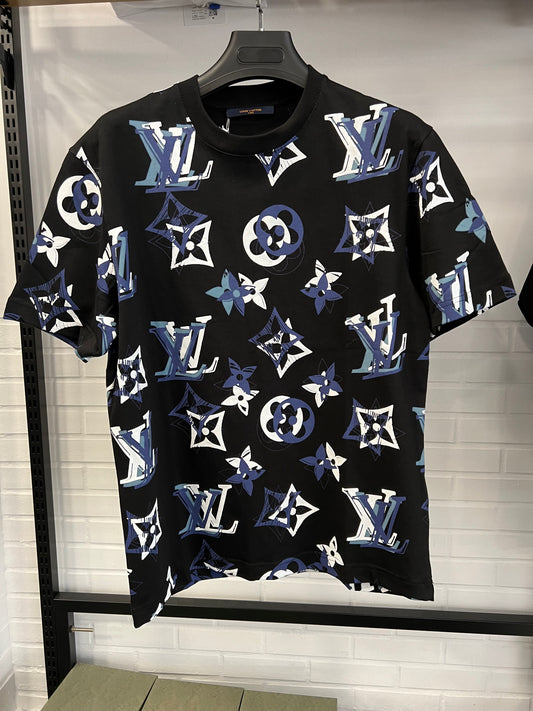 Lv Monogram Black/Blue T-Shirt