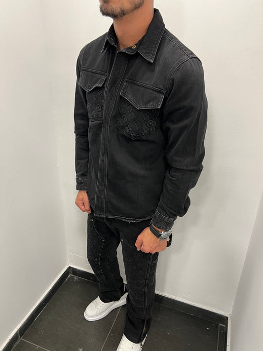 Lv Denim Carpenter Black Jacket