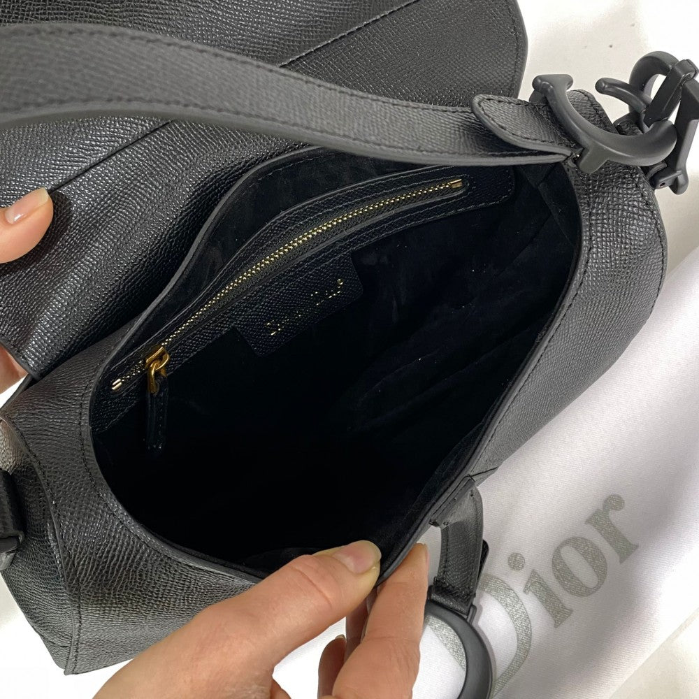 Dior Saddle Bag Total Black Epsom Leather