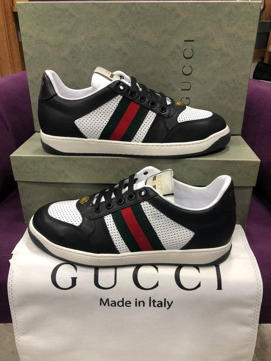 Gucci Black/White Leather Sneakers