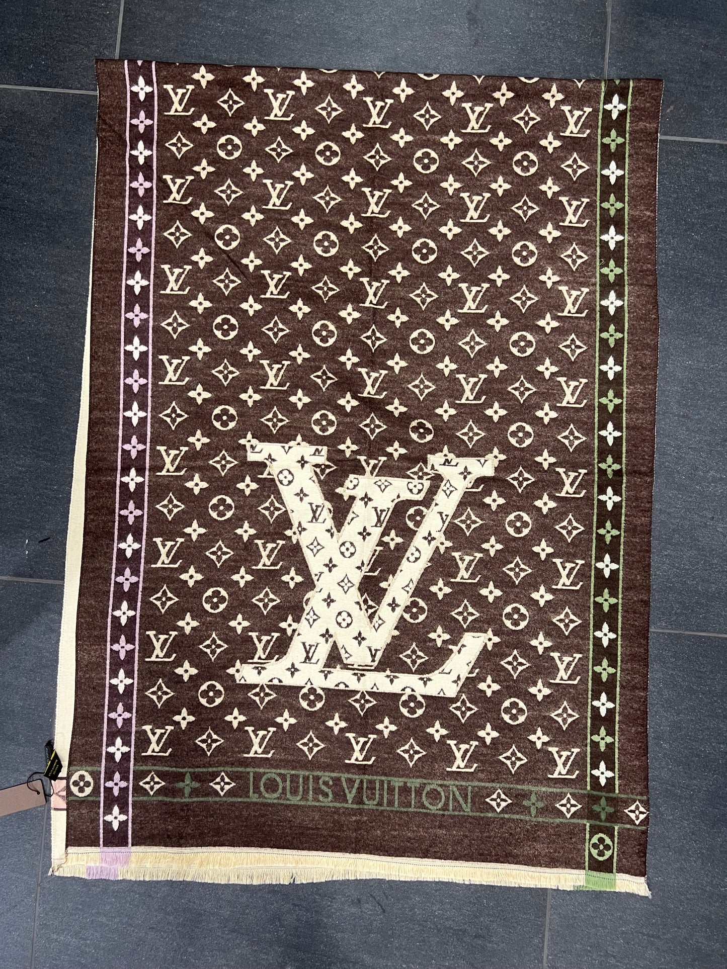 Lv Cashmere Shawl Brown