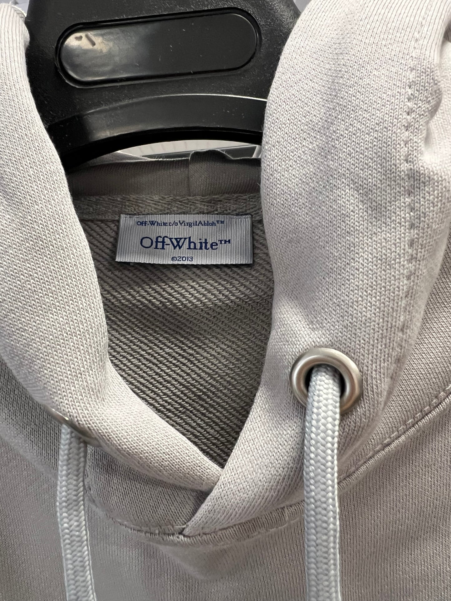 Off White Logo Grey Hoodie