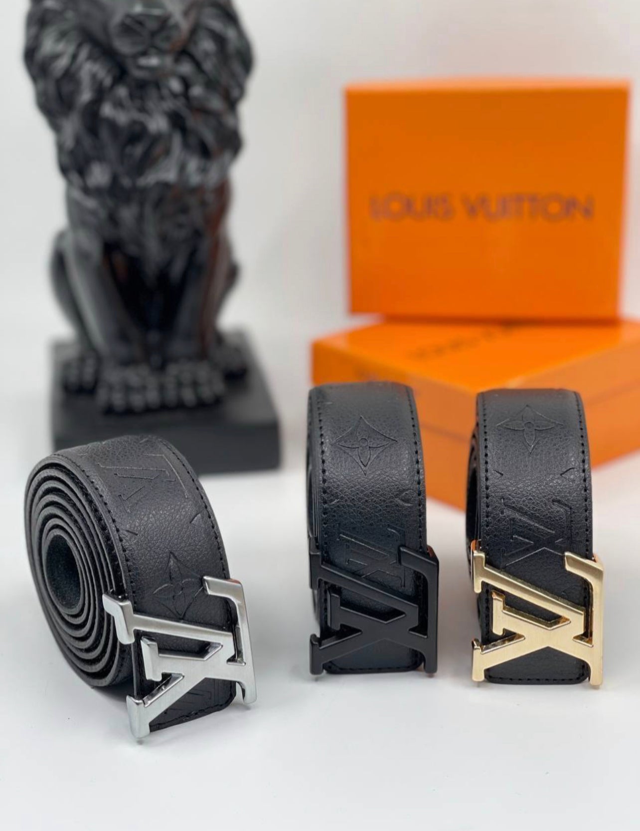 Lv Belt Total Black Monogram 