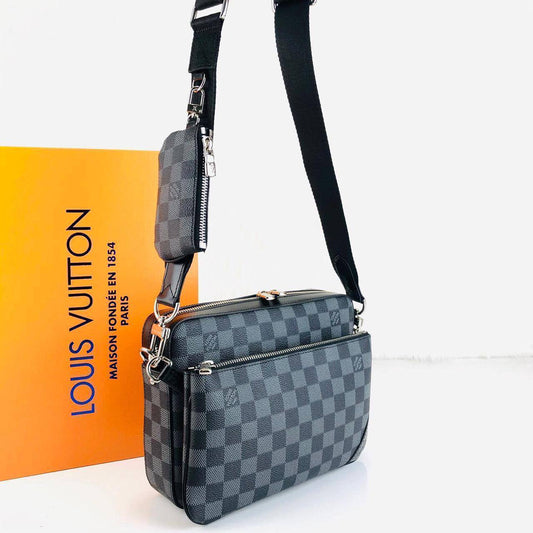 Lv Trio Messenger Grey/Black Damier