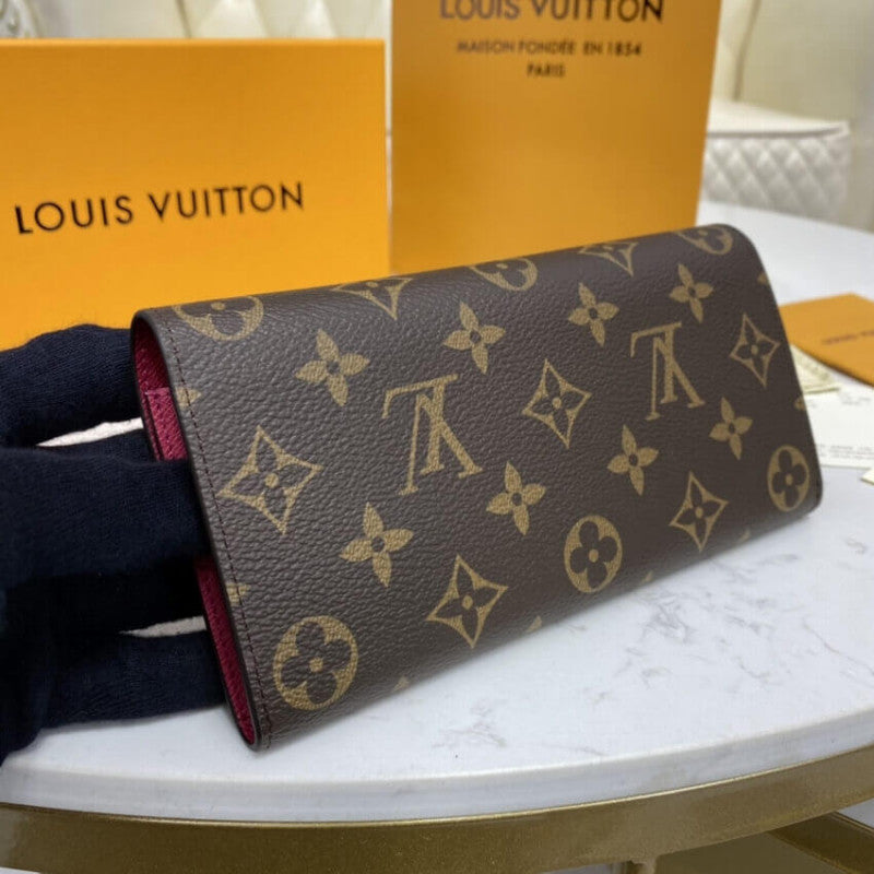 Lv Wallet Emilie Monogram Fuchsia